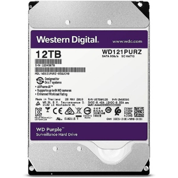 Ổ Cứng HDD Western Digital 12TB 3.5&amp;quot; Sata 3 256MP WD121PURZ - Hàng chính hãng