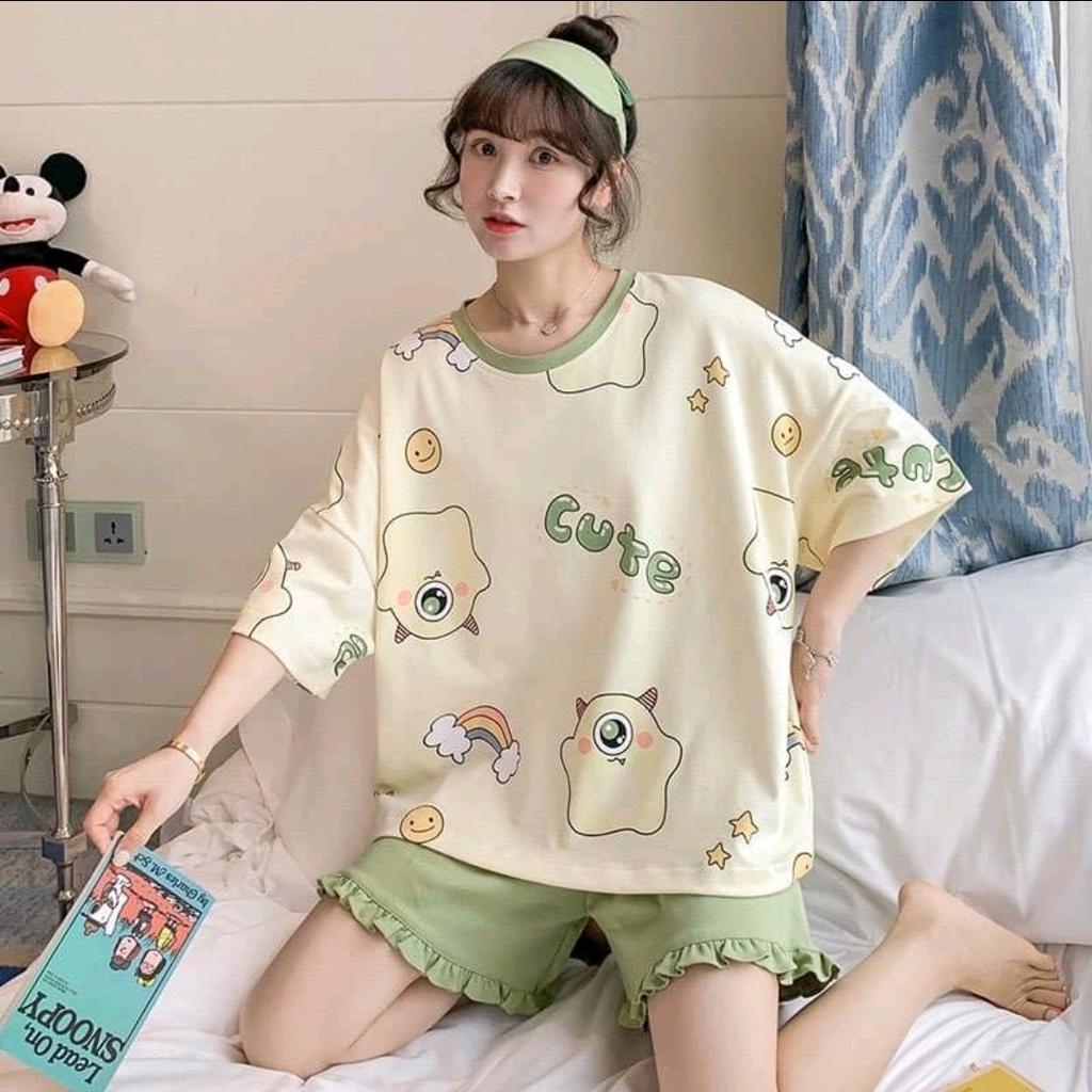 Bộ Đồ Thun Cộc Tay Nữ &quot;Cute&quot; Thời Trang Mùa Hè Hot Hit STYLE MARVEN - WM SET 007