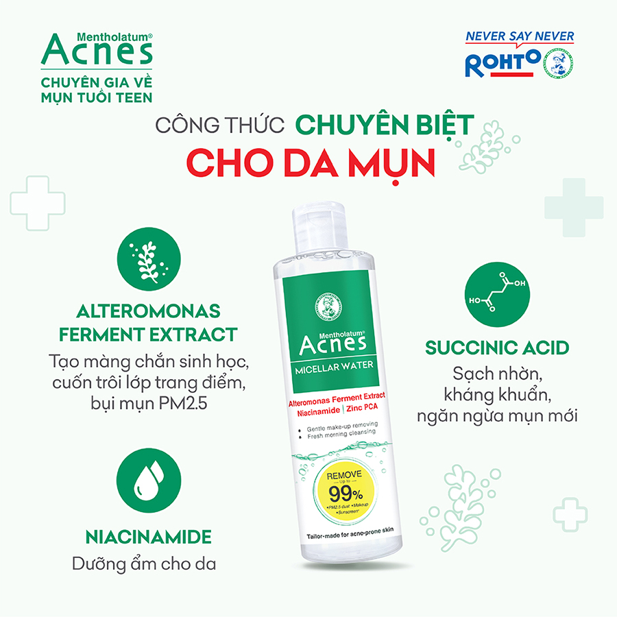 Nước tẩy trang cho da mụn Acnes Micellar Water 200ml