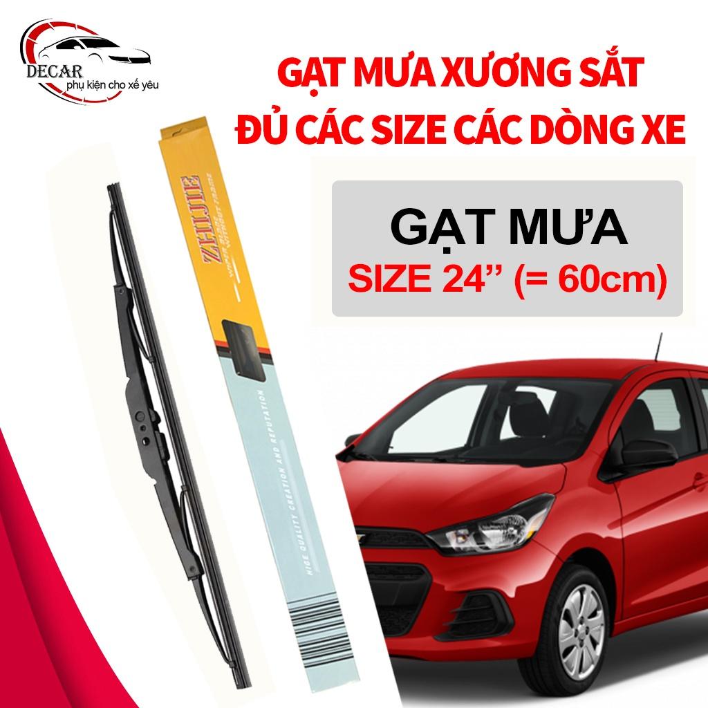 Cần gạt mưa 60cm oto xe hơi khung sắt, thanh gạt kính nước mưa lưỡi silicon dành cho xe hơi