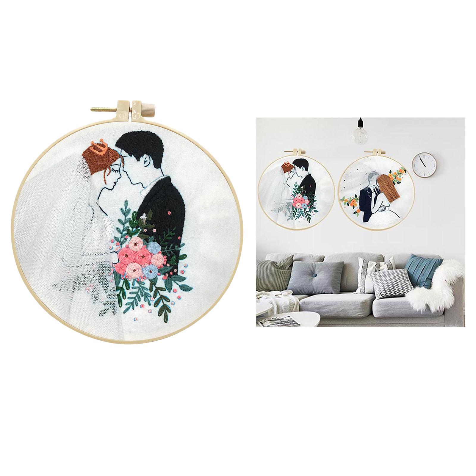 Needle Embroidery Kit with Basic Tools Wedding Valentine's Day Decoration