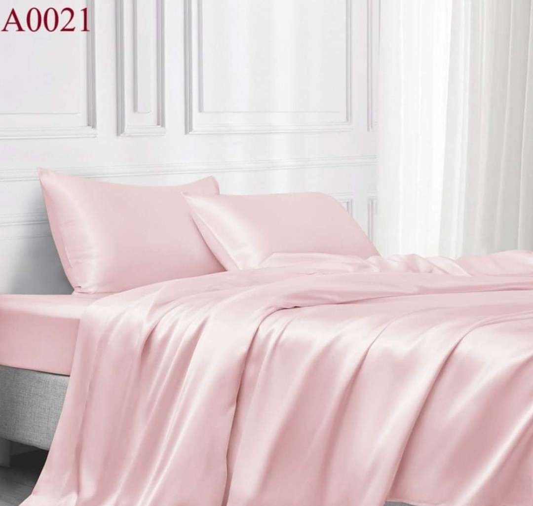 Trọn bộ chăn ga phi lụa Thái Tuấn loại 1 cực kì sang chảnh, đẹp, mịn, mát - NEMTOTBEDDING