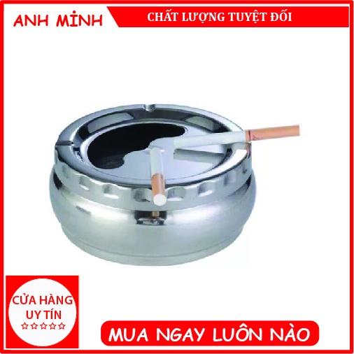 Gạt tàn nắp xoay inox dạng tròn