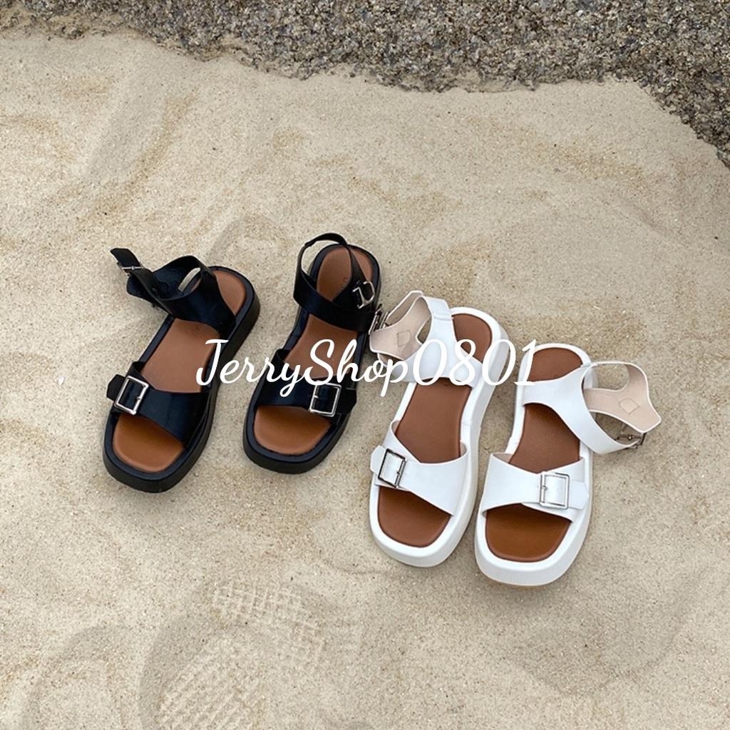 Sandal nữ đế BÁNH MÌ CAO 2P ĐẾ NÂU 2 KHÓA mẫu mới