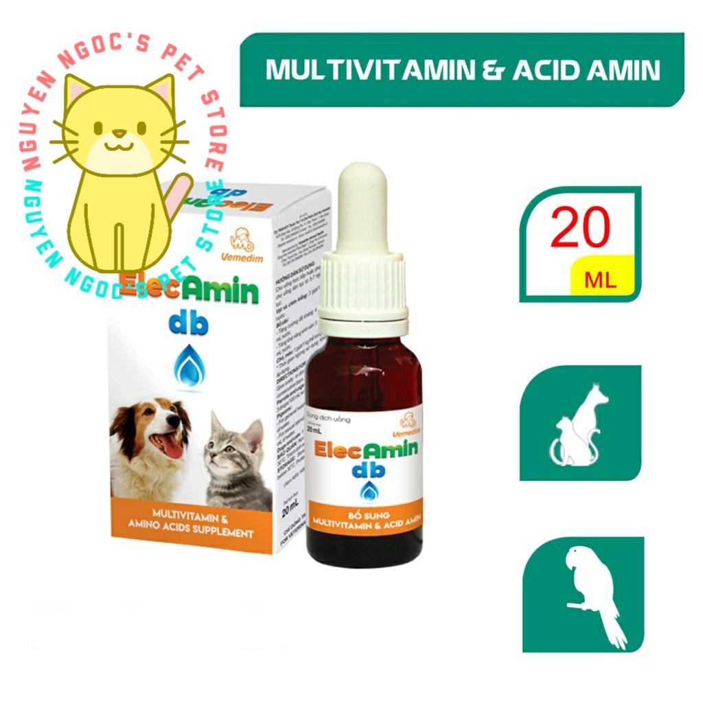 Elecamin db Vemedim- Dung dịch uống cung cấp vitamin cải thiện sức đề kháng cho CHÓ MÈO CHIM CẢNH chai 20ml