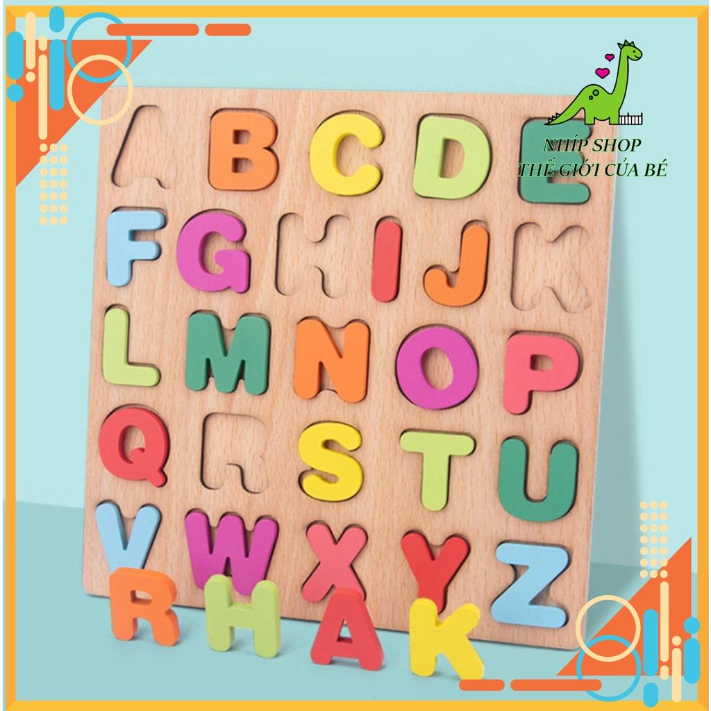 Bảng Gỗ Nổi Cho Bé Học Chữ Cái, Hình Khối Và Chữ Số Kích Thước 20x20Cm