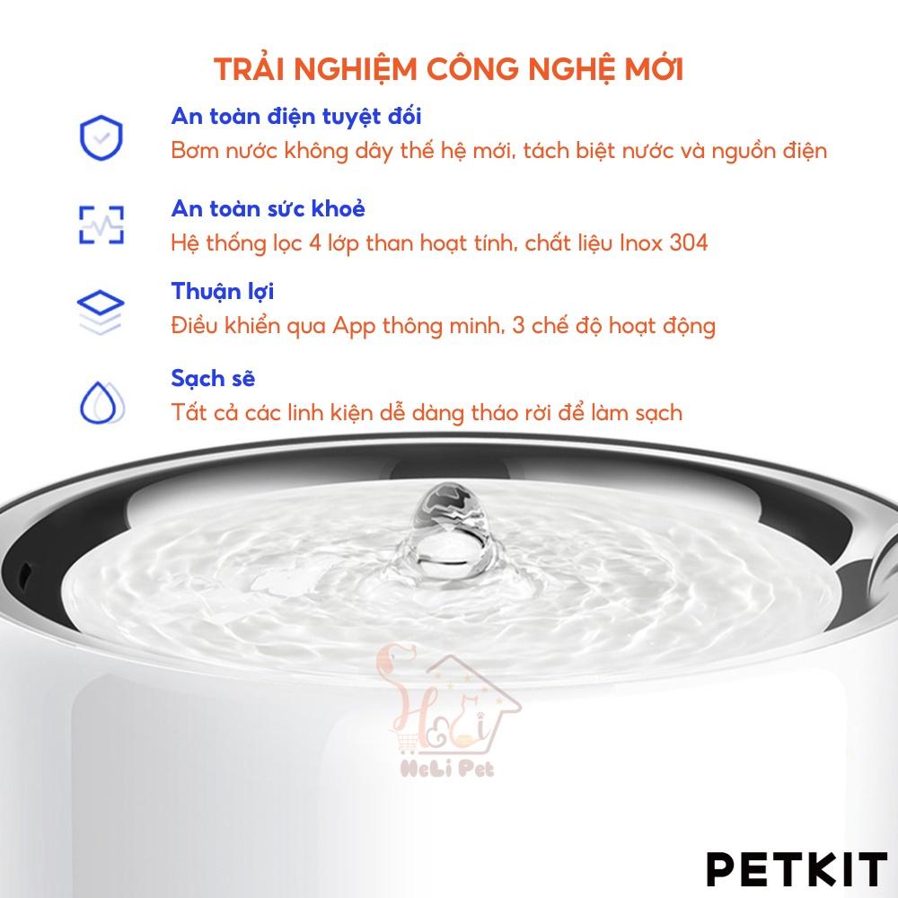 Máy lọc nước cho mèo PETKIT Eversweet 6 chất liệu Inox 304 và nhựa ABS sử dụng bơm không dây thế hệ 6 - HeLiPet