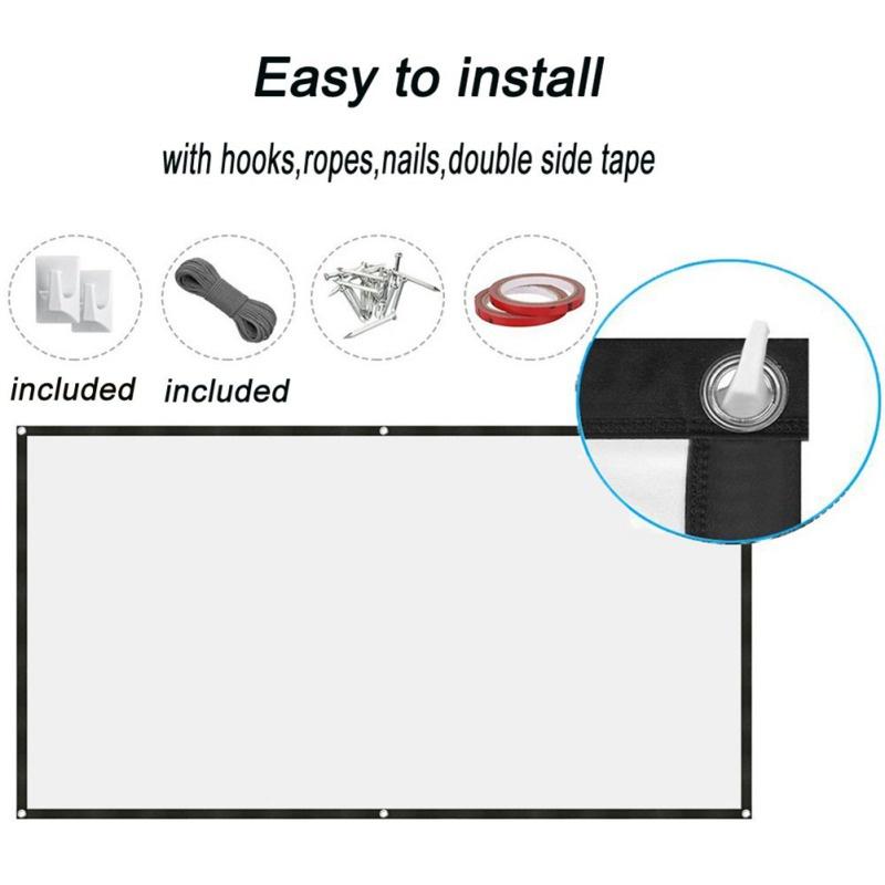 Màn Hình Máy Chiếu HD 100 120 150 inch Mềm Mại Gấp Gọn Tiện Dụng