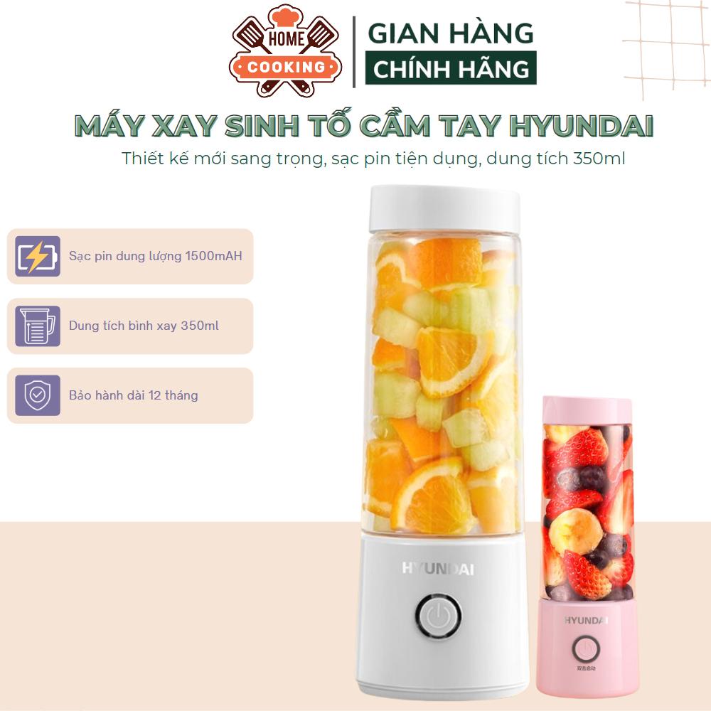 Máy xay sinh tố, máy say sinh tố mini sạc tích điện HYUNDAI dung tích 350ml, dung lượng pin 1500Mah, bảo hành 12 tháng