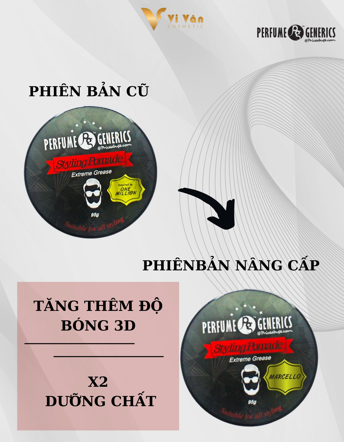 Sáp Vuốt Tóc Nam Nữ Hương Nước Hoa PERFUME GENERICS POMADE 95g  (TẠO KIỂU BỒNG BỀNH),Dưỡng Tóc Và Giữ Nếp Tạo Kiểu 3D ( Vi Vân _ Cosmetic )