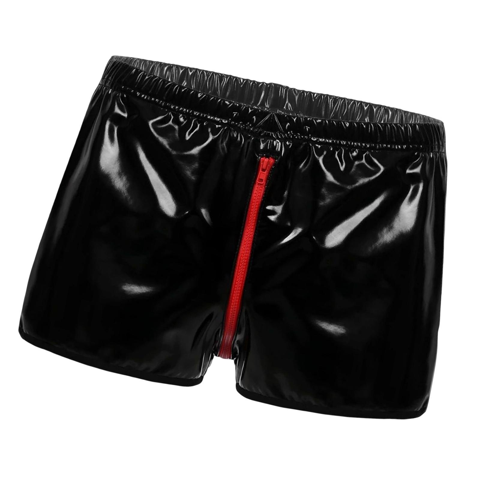 Patent Leather Panties Lingerie Mens Underpants Shiny Open