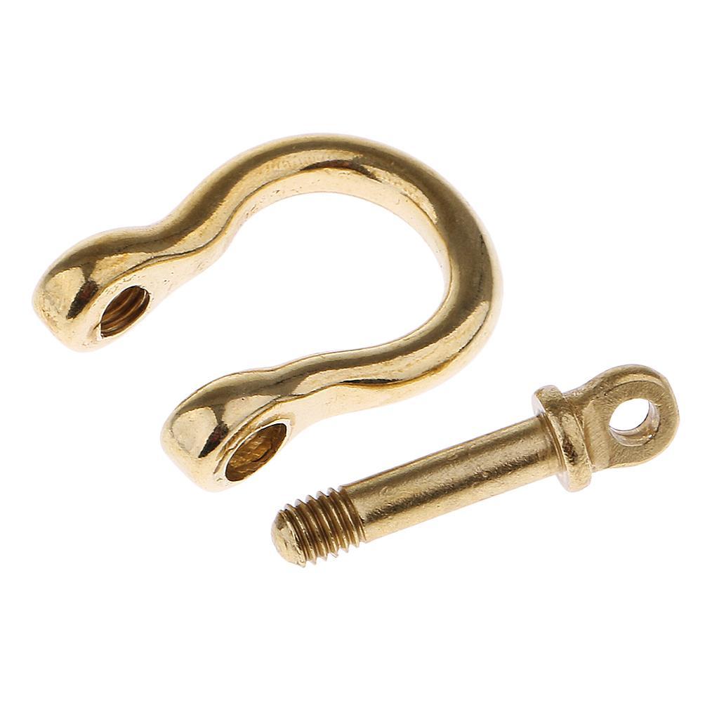 2 Pcs Brass O Shape Shackle Outdoor Rope Paracord Bracelet Buckle
