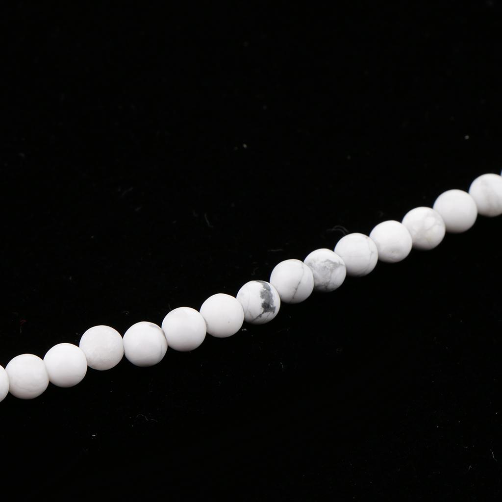 Natural White Howlite Gemstone Round Loose Beads for DIY Jewelry Making 4MM