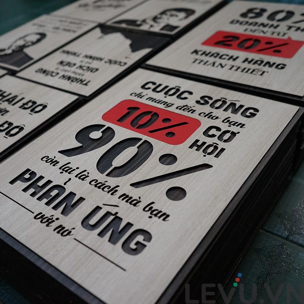 Tranh văn phòng Gỗ trang trí khắc slogan tạo động lực LEVU LV029