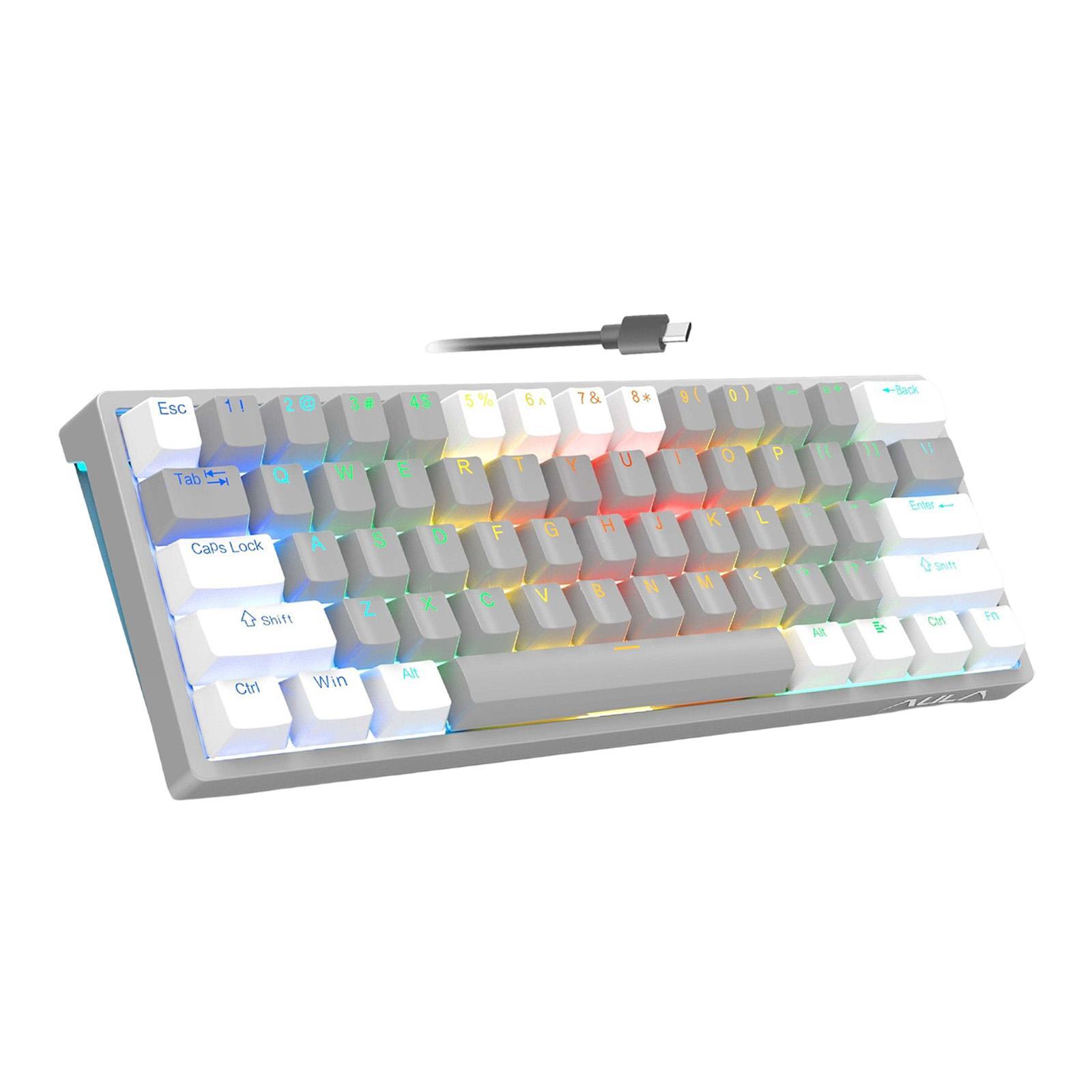 Mechanical Gaming Keyboard Clear Characters Hot Swappable for Desktop Laptop