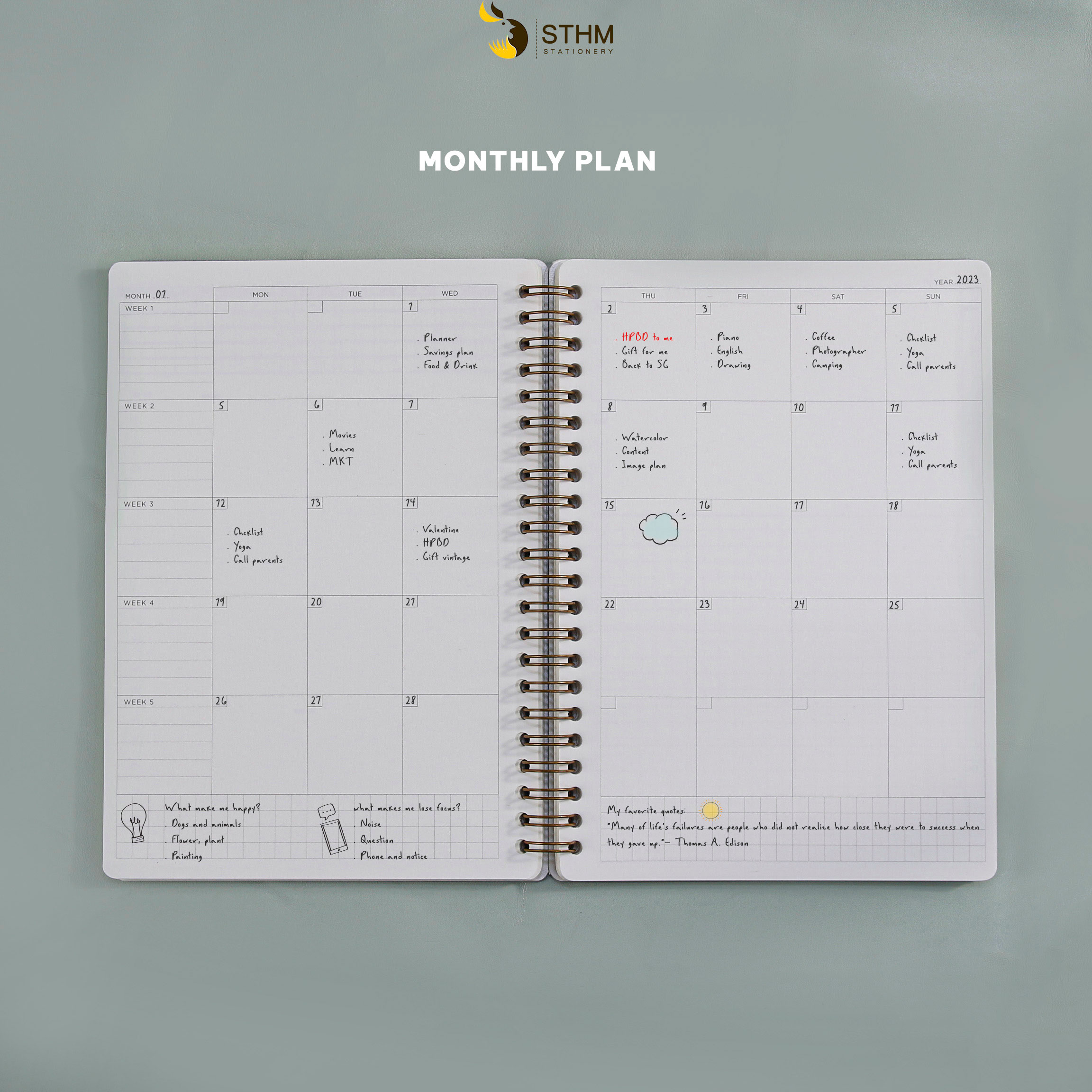 Half - year planner - Sổ tay lập kế hoạch 6 tháng - [STHM stationery