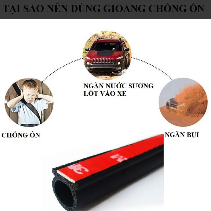 Combo 10 mét gioăng chống ồn ô tô, ron cửa cao su nẹp cửa chống ồn chữ D, B, dán cửa, nắp cốp