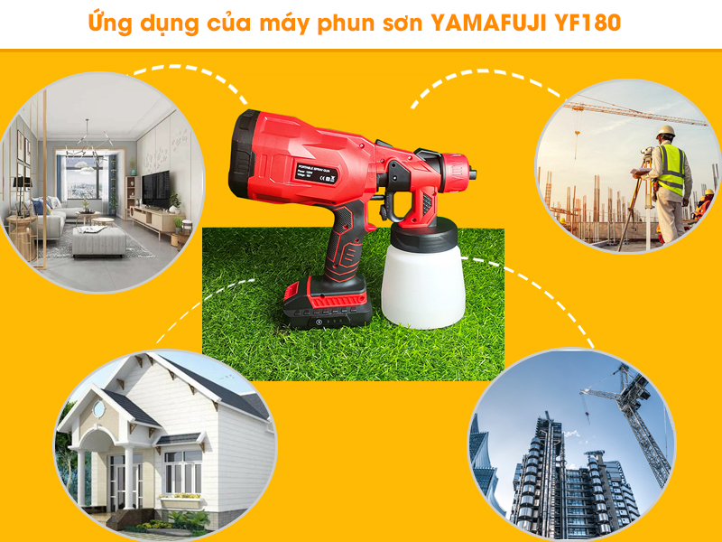 Máy phun sơn chạy pin Yamafuji YF180 Hàng chính hãng