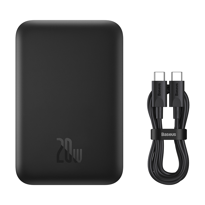 Pin Sạc Dự Phòng Không Dây OS-Baseus Magnetic Mini Wireless Fast Charge Power Bank 2022 (20W, Kèm dây C to C 30cm) (Hàng chính hãng)