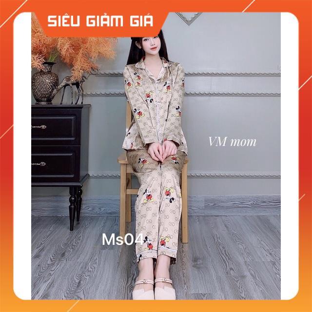 Bộ bầu bộ pijama bầu và sau sinh 2 in1 chất lụa thái cao cấp️quần có chun chỉnh️bộ sau sinh siêu mềm ️Freesize 43~68k