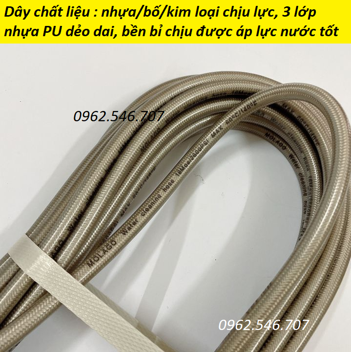 Bộ 10m,15m,20m,30m dây rửa xe và súng xịt (bộ như hình) - súng rửa xe áp lực cao, dây xịt rửa xe áp lực cao