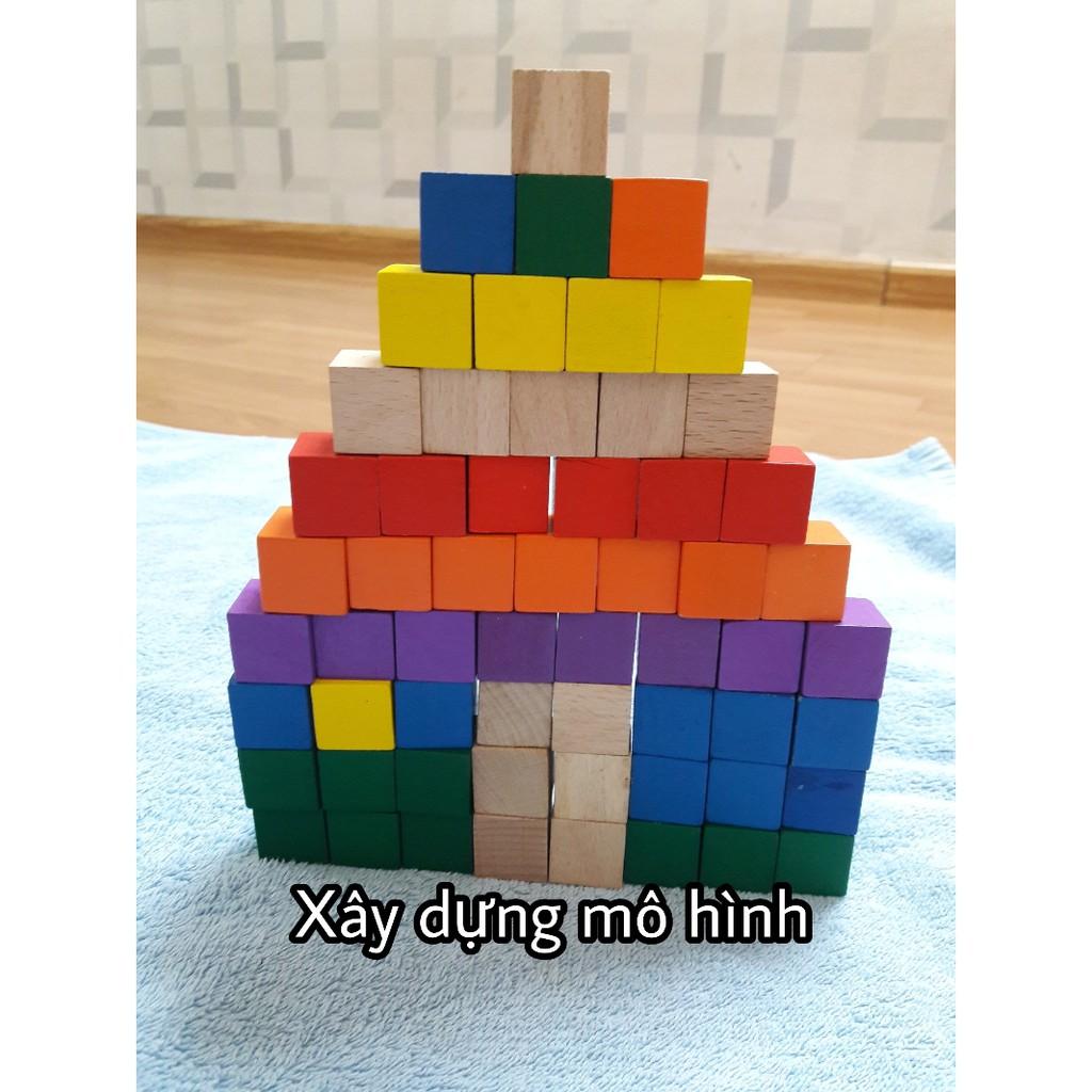 100 Khối gỗ vuông 2.5cm (cube)