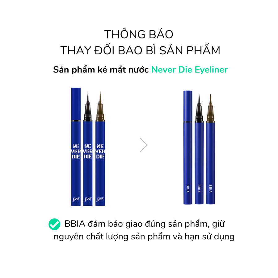 Kẻ mắt Never Die Brush Eyeliner 0.4g ( 2 màu)