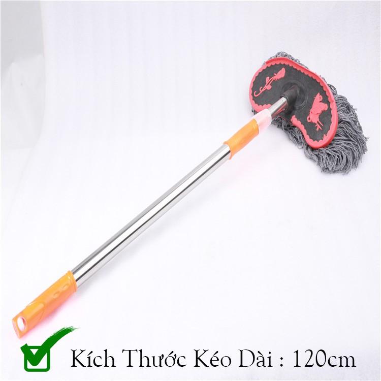 Cây Lau Rửa Xe Ô Tô Cán Dài,Sợi Lau Mềm - Chổi Dài xám cán inox bền bỉ có thể kéo dài hoặc thu gọn
