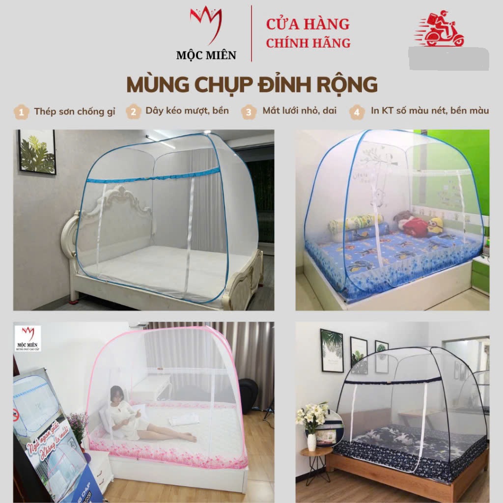 Màn Chụp , Mùng Chụp Đỉnh Rộng Cao Cấp Mộc Miên 2 Cửa ( Hà Nội )