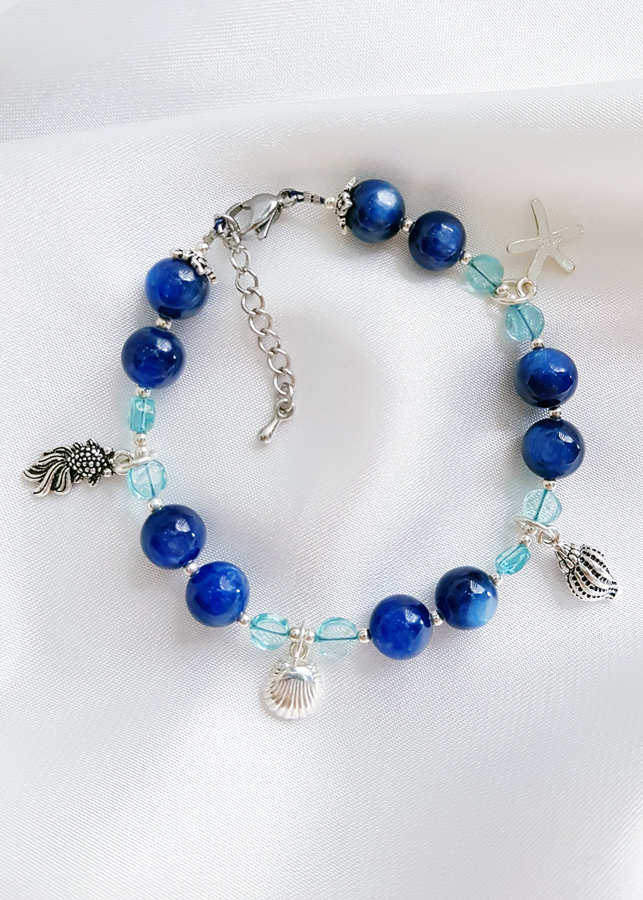 Vòng Tay Laliz Mệnh Thủy Đá Kyanite Charm Ocean - TAR.10