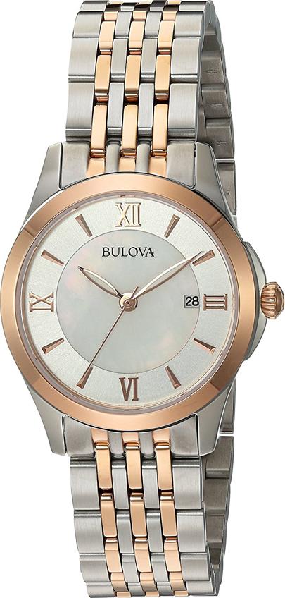 Đồng Hồ Nữ Dây Kim Loại BULOVA 98M125 (27mm) - Bạc Viền Vàng Hồng