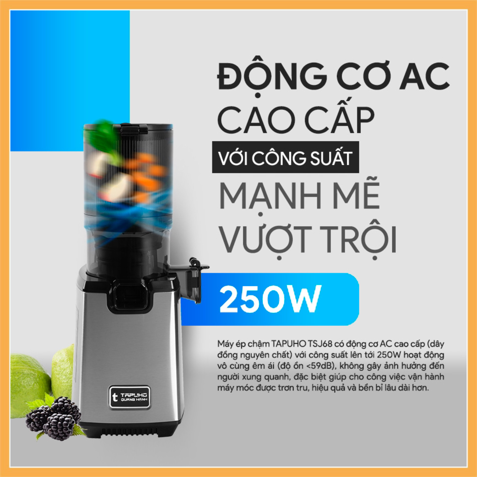 Máy ép chậm Tapuho TSJ68 - Giải pháp cho mùa hè- Hàng Chính Hãng