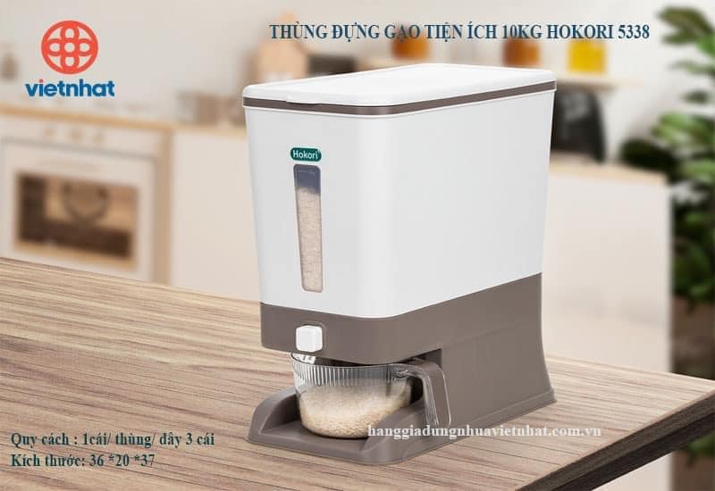 THÙNG GẠO 10KG KÈM CỐC ĐONG SIÊU TIỆN LỢI