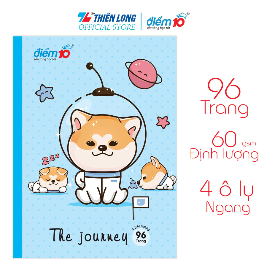 Bộ 5 Tập học sinh 96 trang 4 ô ly ngang 60 gsm Điểm 10 TP-NB072 (hình ngẫu nhiên)