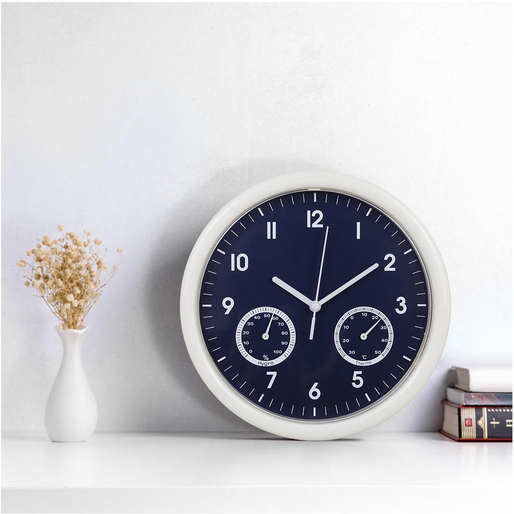 Wall Clock Temperature and Humidity Display for Kitchen Bedroom Decor