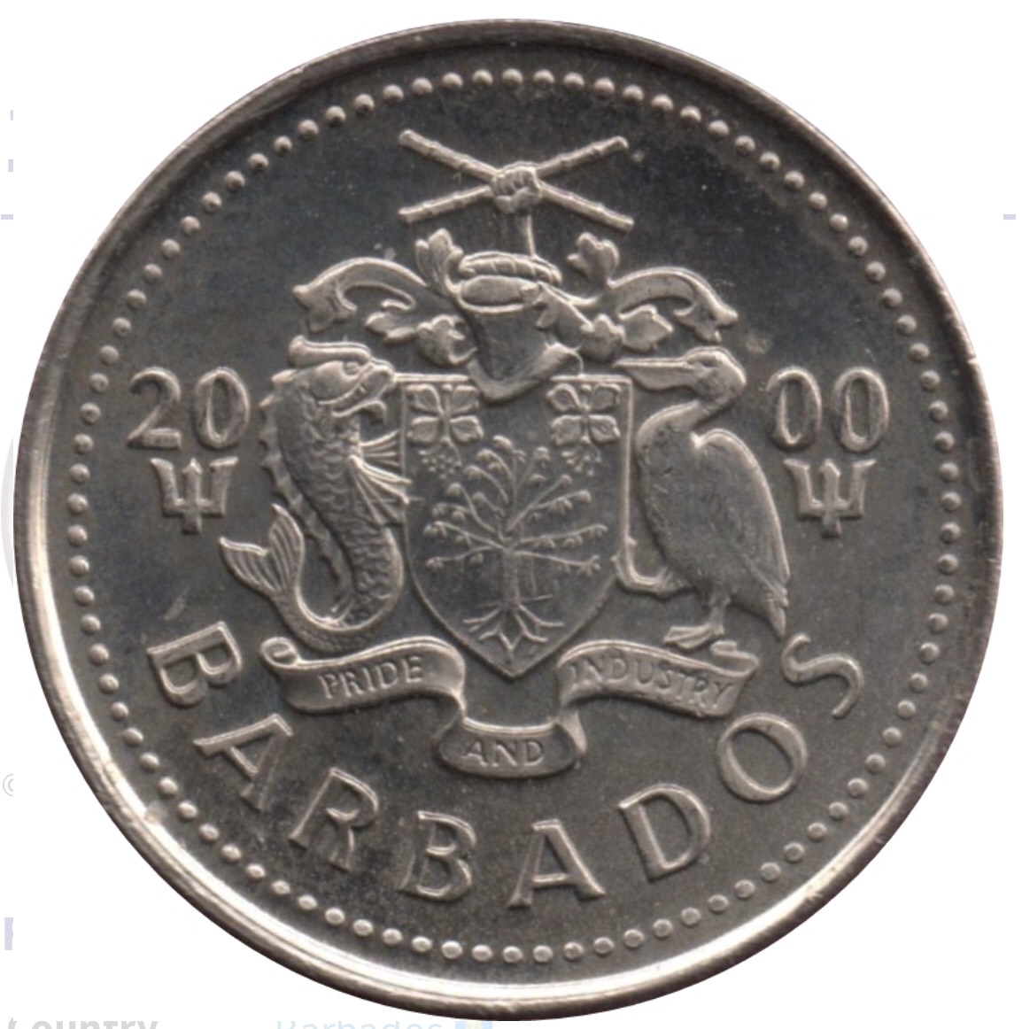 Xu 10 cent của Barbados, quốc gia ở Caribe