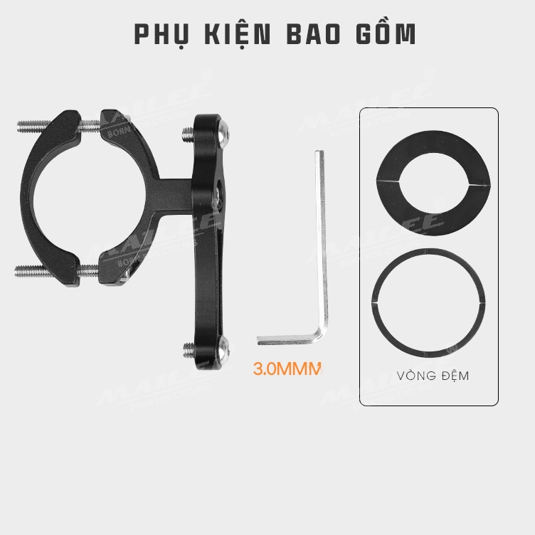 Pad gắn giá đỡ bình nước xe đạp chất liệu Nhôm lắp đặt ngang dọc cho đường kính 19-44mm - Mai Lee