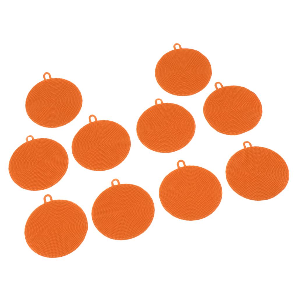 10Pcs Silicone Sponge Dish Washing Kitchen Scrubber Dishes Multipurpose Sponges
