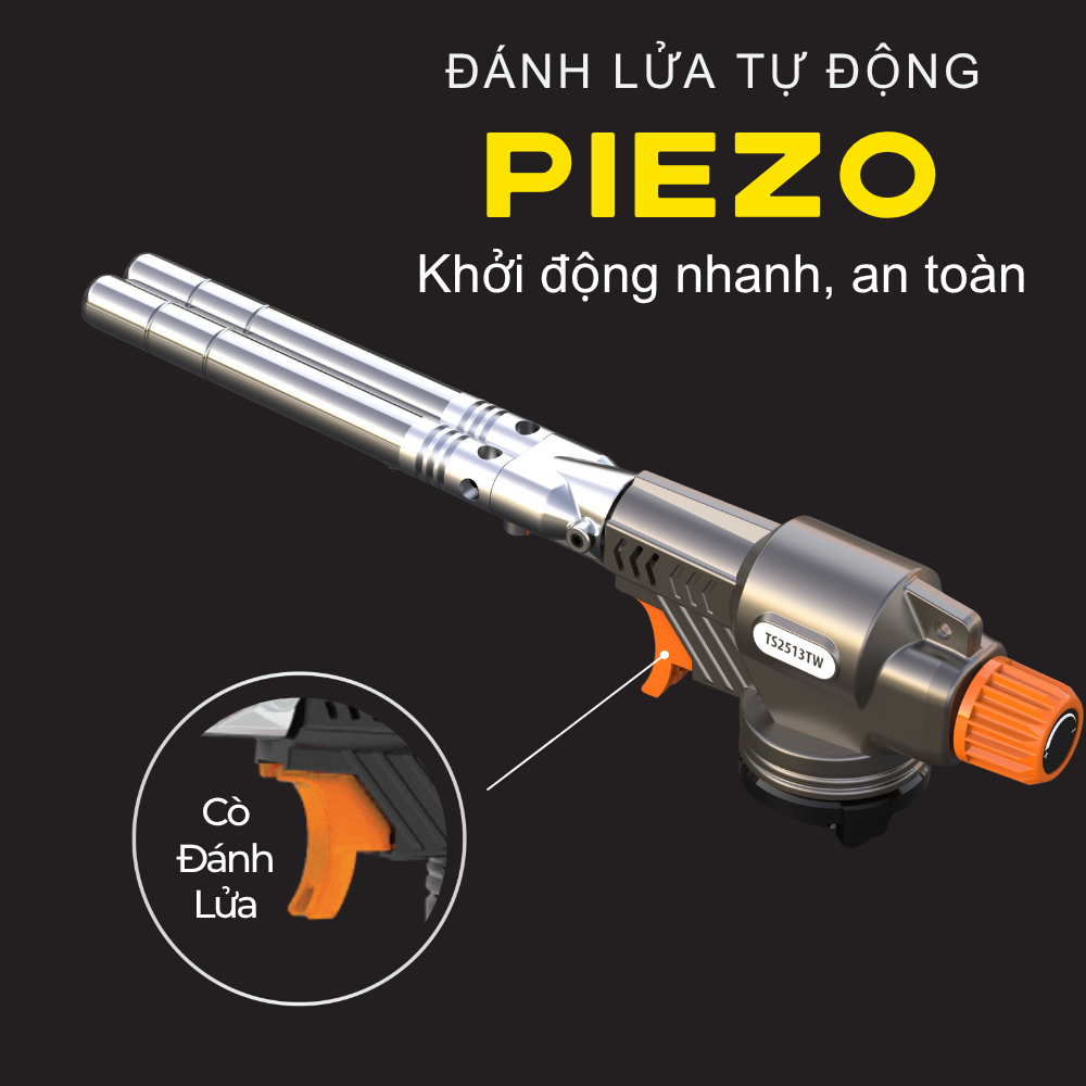 Đèn Khò Gas Hàn Đôi NaMilux TS2513TW - Nhiệt Độ Đầu Khò Trên 1300 C - Đánh Lửa Tự Động - Hàng Chính Hãng