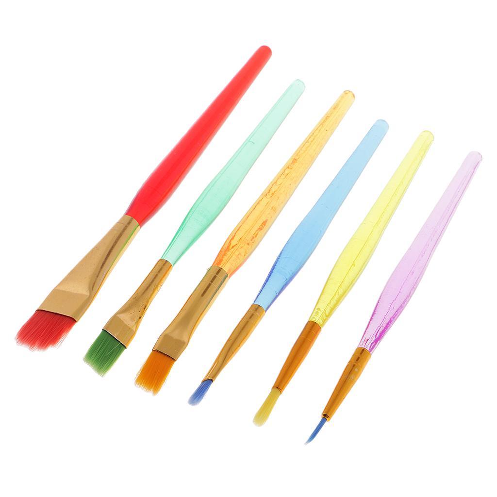 6 X Multi-Colored Artist Drawing Brush Kit For Watercolor Oil Painting