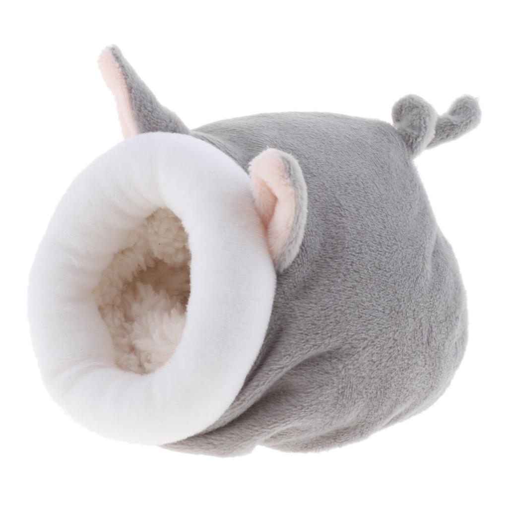 2xWinter Warm Rabbit Guinea Pig Hamster House Bed Cute Small Animals gray