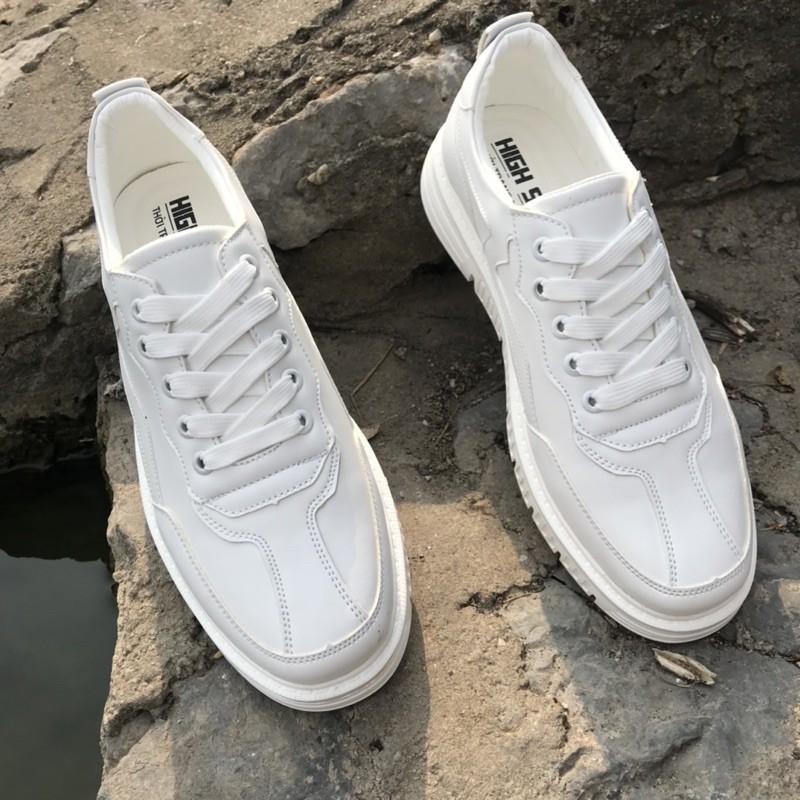 Giày Da Nam Màu Trắng Dáng Thể Thao Cổ Thấp 1993Shop - Giầy Nam Da Pu Đế Bệt Size Từ 38 Đến 44 GD:81