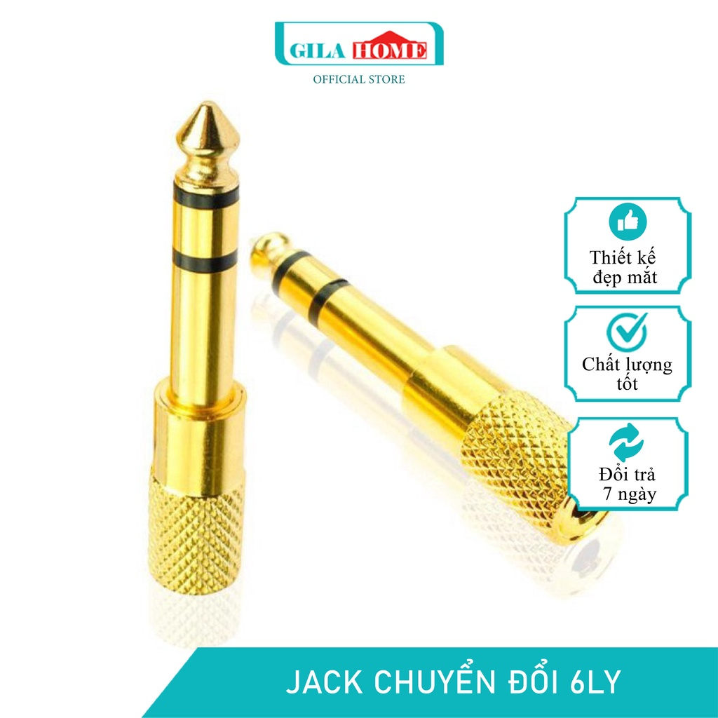 Jack Chuyển Đổi 6ly GILA HOME Chất Liệu Đồng Thau Rắn Có Độ Bền Cao Từ Cổng 3.5mm Cái Sang Cổng 6.5mm