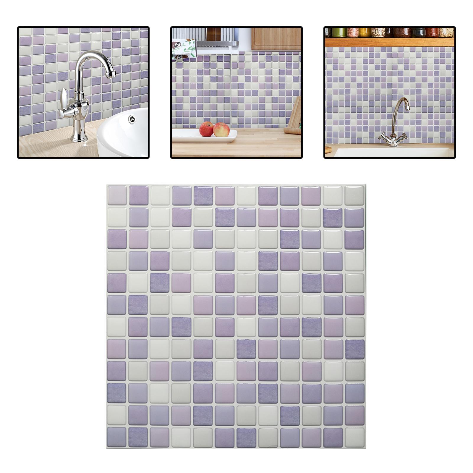 2xWall Tile Sticker Waterproof Wallpaper for Home Bathroom Kitchen Decor A