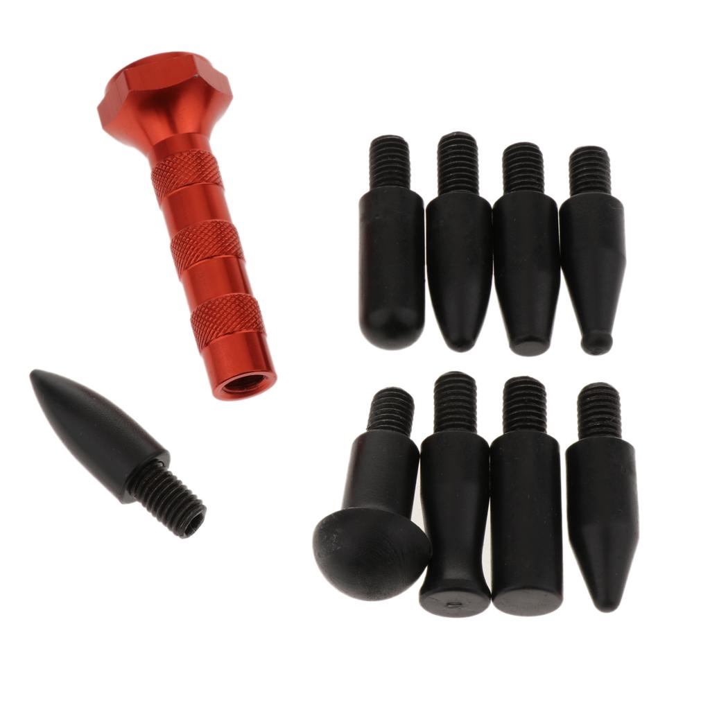 Universal Paintless Dent Repair Tap Down Pen with 9 Heads Tips Dent Removal Tools