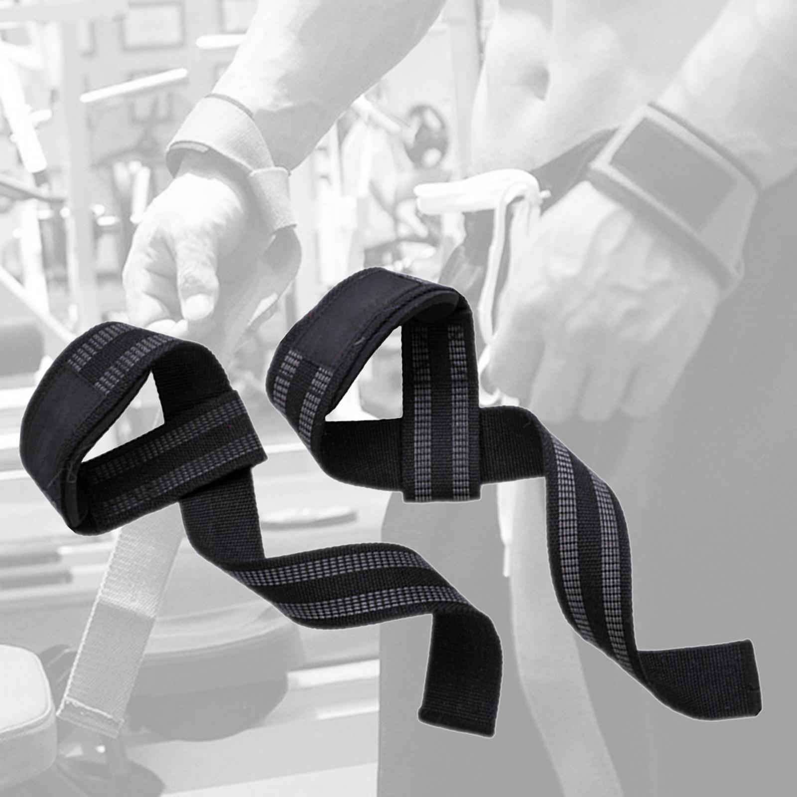2Pcs Weight Lifting Straps Wrist Support Wraps Strength Adjustable