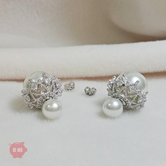 Bông tai ngọc nhân tạo ren BHBT98