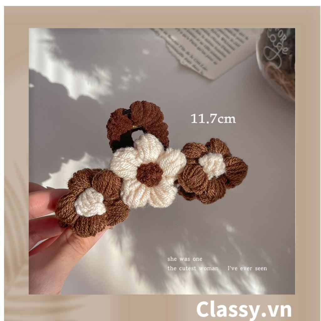 Băng đô cài tóc Classy kẹp càng cua bọc vải len sang trọng PK1625