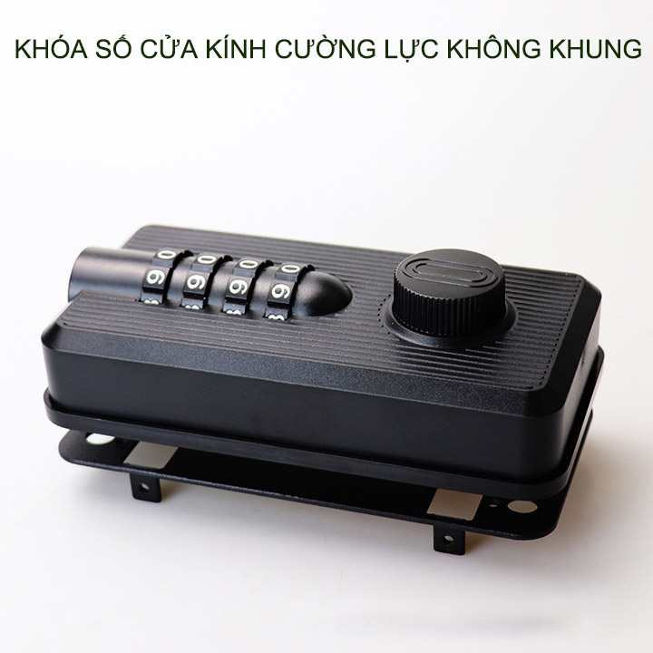 Khóa số cửa kính cường lực không khung thông minh, mở bằng 4 mã số có thể thay đổi được, không cần khoan kính