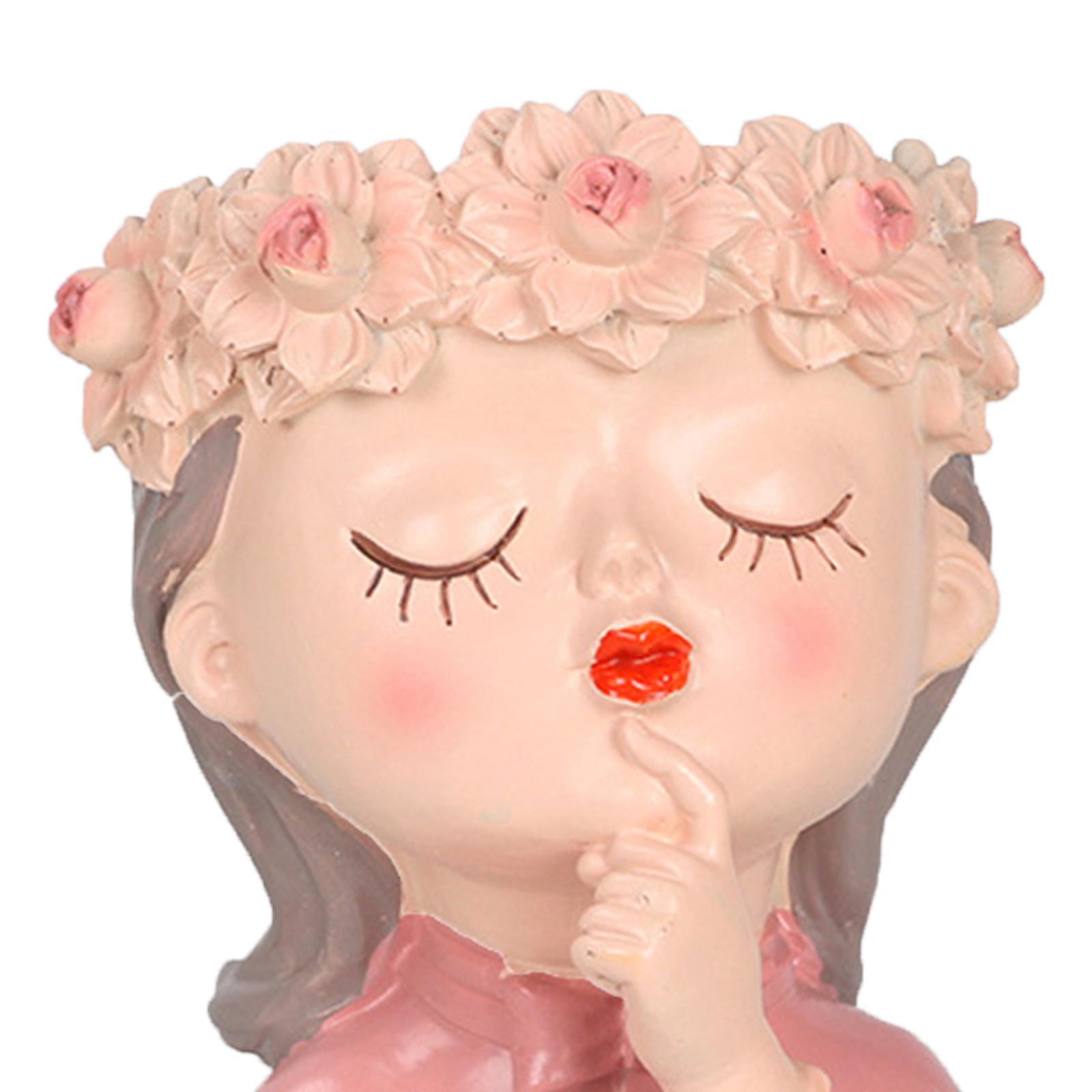 Female Head Flower Pot Cute Portrait Succulent Bonsai Planter